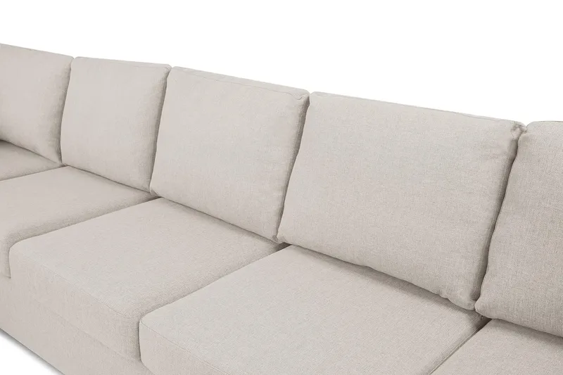 Crazy 5-sits Vänstervänd U-formad X-Large Soffa med Divan och Schäslong i Tyg - Beige - Möbler - Vardagsrum - Soffor - U-soffor