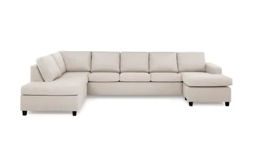 Crazy 5-sits Vänstervänd U-formad X-Large Soffa med Divan och Schäslong i Tyg