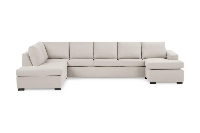 Crazy 5-sits Vänstervänd U-formad X-Large Soffa med Divan och Schäslong i Tyg - Beige - Möbler - Vardagsrum - Soffor - U-soffor