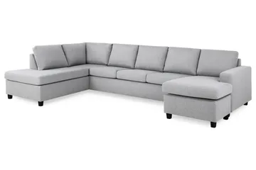 Crazy 5-sits Vänstervänd U-formad X-Large Soffa med Divan och Schäslong i Tyg - Grå - Möbler - Vardagsrum - Soffor - U-soffor