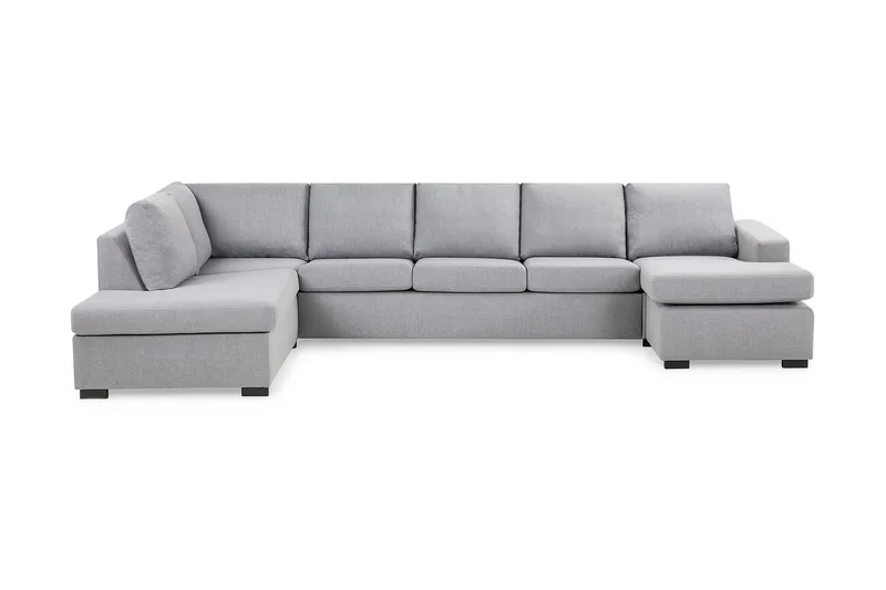 Crazy 5-sits Vänstervänd U-formad X-Large Soffa med Divan och Schäslong i Tyg - Grå - Möbler - Vardagsrum - Soffor - U-soffor