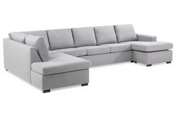 Crazy 5-sits Vänstervänd U-formad X-Large Soffa med Divan och Schäslong i Tyg - Grå - Möbler - Vardagsrum - Soffor - U-soffor
