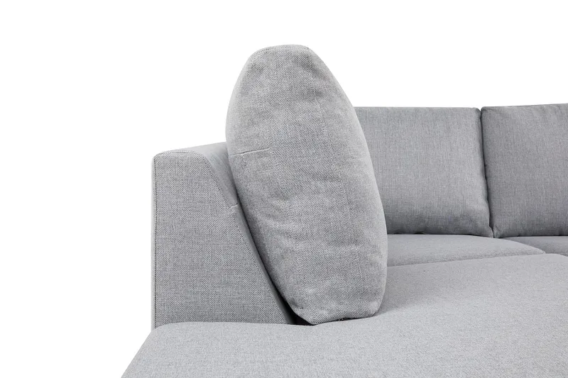 Crazy 5-sits Vänstervänd U-formad X-Large Soffa med Divan och Schäslong i Tyg - Grå - Möbler - Vardagsrum - Soffor - U-soffor