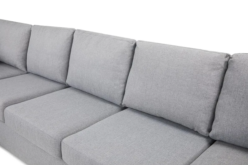 Crazy 5-sits Vänstervänd U-formad X-Large Soffa med Divan och Schäslong i Tyg - Grå - Möbler - Vardagsrum - Soffor - U-soffor