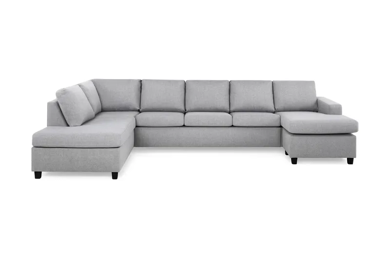 Crazy 5-sits Vänstervänd U-formad X-Large Soffa med Divan och Schäslong i Tyg, Grå