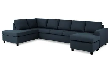 Crazy 5-sits Vänstervänd U-formad X-Large Soffa med Divan och Schäslong i Tyg - Mörkblå - Möbler - Vardagsrum - Soffor - U-soffor