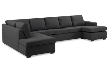 Crazy 5-sits Vänstervänd U-formad X-Large Soffa med Divan och Schäslong i Tyg - Mörkgrå - Möbler - Vardagsrum - Soffor - U-soffor