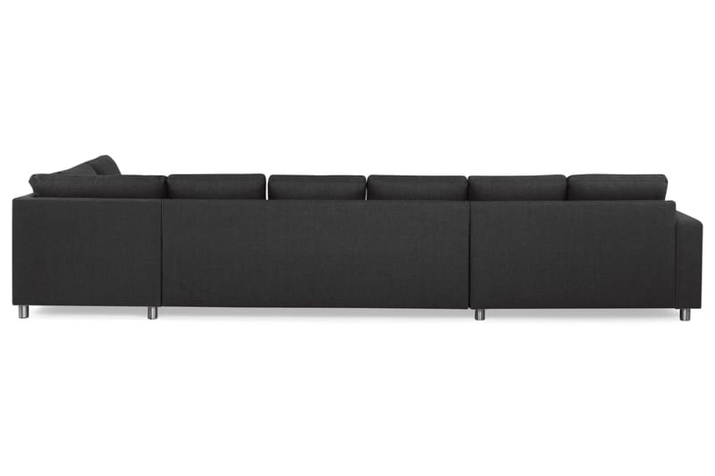 Crazy 6-sits Högervänd U-formad XX-Large Soffa med Divan och Schäslong i Tyg - Antracit - Möbler - Vardagsrum - Soffor - U-soffor