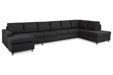 Crazy 6-sits Högervänd U-formad XX-Large Soffa med Divan och Schäslong i Tyg - Antracit - Möbler - Vardagsrum - Soffor - U-soffor