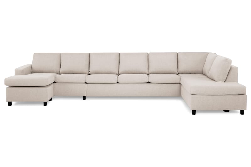 Crazy 6-sits Högervänd U-formad XX-Large Soffa med Divan och Schäslong i Tyg - Beige - Möbler - Vardagsrum - Soffor - U-soffor