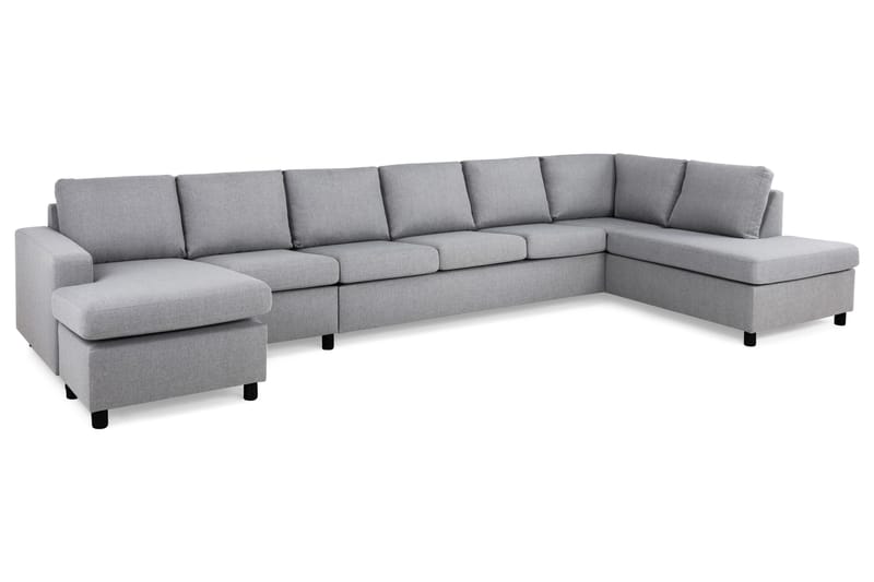 Crazy 6-sits Högervänd U-formad XX-Large Soffa med Divan och Schäslong i Tyg - Grå - Möbler - Vardagsrum - Soffor - U-soffor