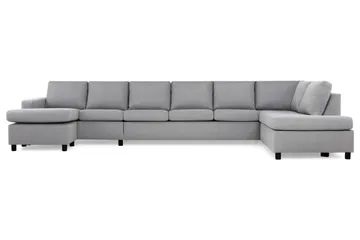 Crazy 6-sits Högervänd U-formad XX-Large Soffa med Divan och Schäslong i Tyg - Grå - Möbler - Vardagsrum - Soffor - U-soffor