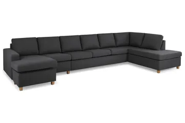 Crazy 6-sits Högervänd U-formad XX-Large Soffa med Divan och Schäslong i Tyg - Mörkgrå - Möbler - Vardagsrum - Soffor - U-soffor