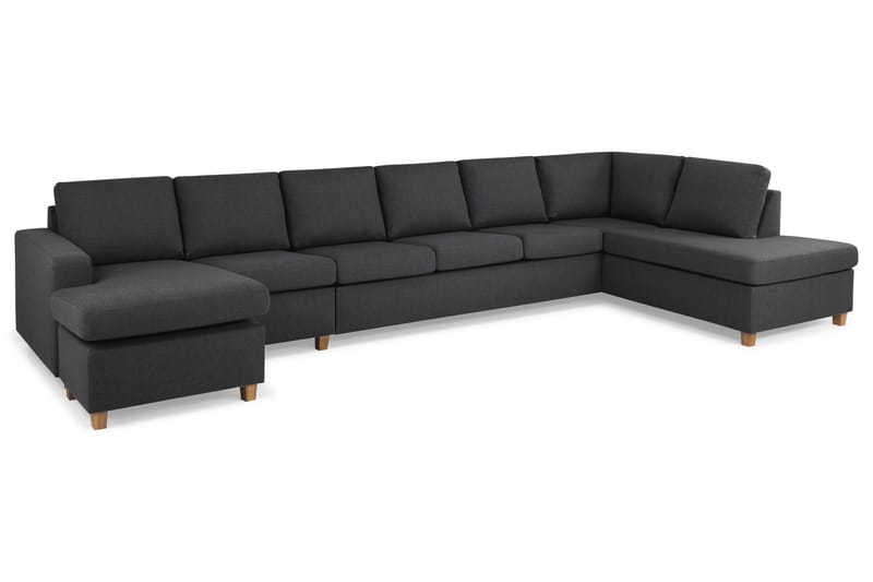 Crazy 6-sits Högervänd U-formad XX-Large Soffa med Divan och Schäslong i Tyg - Mörkgrå - Möbler - Vardagsrum - Soffor - U-soffor