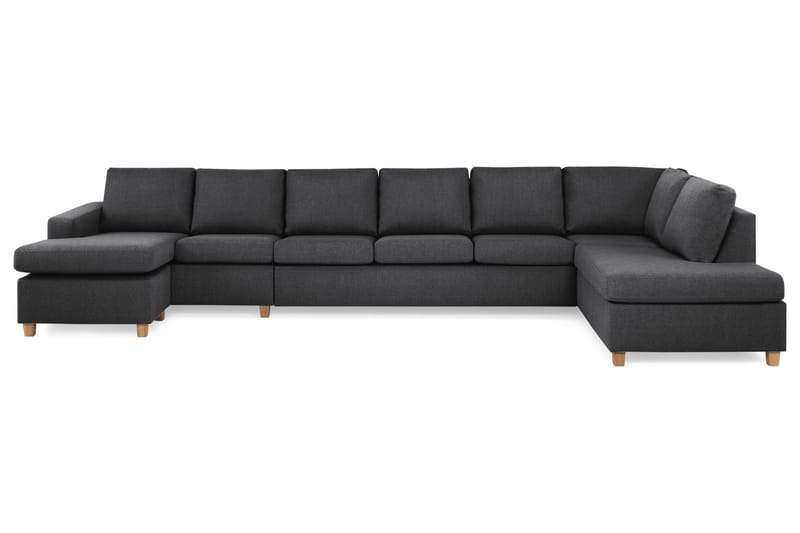 Crazy 6-sits Högervänd U-formad XX-Large Soffa med Divan och Schäslong i Tyg - Mörkgrå - Möbler - Vardagsrum - Soffor - U-soffor