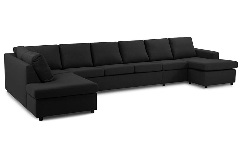Crazy 6-sits Vänstervänd U-formad XX-Large Soffa med Divan och Schäslong i Tyg - Antracit - Möbler - Vardagsrum - Soffor - U-soffor