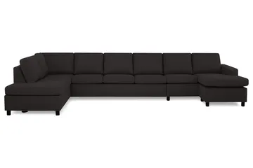 Crazy 6-sits Vänstervänd U-formad XX-Large Soffa med Divan och Schäslong i Tyg - Antracit - Möbler - Vardagsrum - Soffor - U-soffor