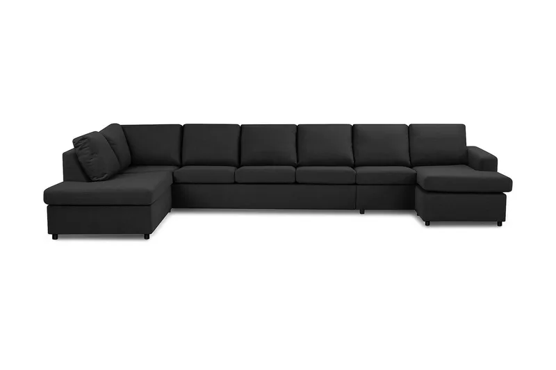 Crazy 6-sits Vänstervänd U-formad XX-Large Soffa med Divan och Schäslong i Tyg - Antracit - Möbler - Vardagsrum - Soffor - U-soffor