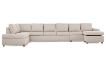 Crazy 6-sits Vänstervänd U-formad XX-Large Soffa med Divan och Schäslong i Tyg - Beige - Möbler - Vardagsrum - Soffor - U-soffor