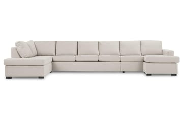 Crazy 6-sits Vänstervänd U-formad XX-Large Soffa med Divan och Schäslong i Tyg - Beige - Möbler - Vardagsrum - Soffor - U-soffor