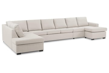 Crazy 6-sits Vänstervänd U-formad XX-Large Soffa med Divan och Schäslong i Tyg - Beige - Möbler - Vardagsrum - Soffor - U-soffor