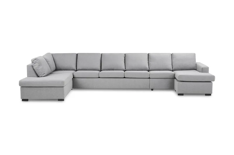 Crazy 6-sits Vänstervänd U-formad XX-Large Soffa med Divan och Schäslong i Tyg - Grå - Möbler - Vardagsrum - Soffor - U-soffor
