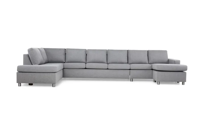 Crazy 6-sits Vänstervänd U-formad XX-Large Soffa med Divan och Schäslong i Tyg - Grå - Möbler - Vardagsrum - Soffor - U-soffor