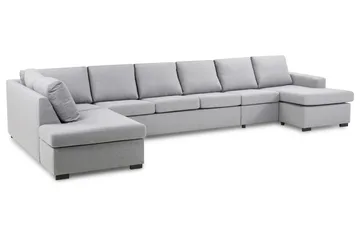 Crazy 6-sits Vänstervänd U-formad XX-Large Soffa med Divan och Schäslong i Tyg - Grå - Möbler - Vardagsrum - Soffor - U-soffor