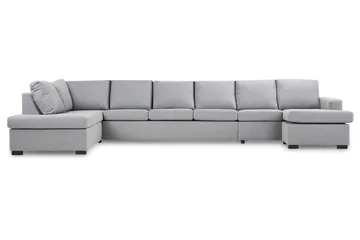 Crazy 6-sits Vänstervänd U-formad XX-Large Soffa med Divan och Schäslong i Tyg - Grå - Möbler - Vardagsrum - Soffor - U-soffor
