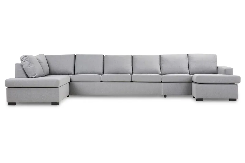 Crazy 6-sits Vänstervänd U-formad XX-Large Soffa med Divan och Schäslong i Tyg - Grå - Möbler - Vardagsrum - Soffor - U-soffor