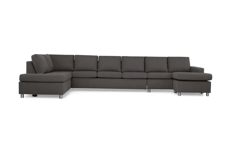 Crazy 6-sits Vänstervänd U-formad XX-Large Soffa med Divan och Schäslong i Tyg - Mörkgrå - Möbler - Vardagsrum - Soffor - U-soffor