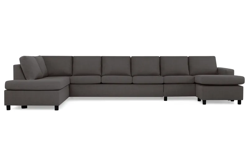 Crazy 6-sits Vänstervänd U-formad XX-Large Soffa med Divan och Schäslong i Tyg - Mörkgrå - Möbler - Vardagsrum - Soffor - U-soffor