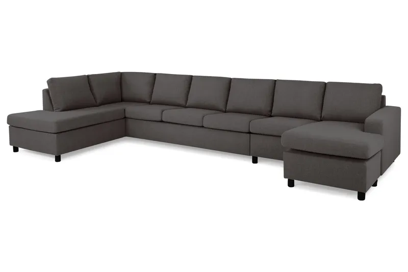 Crazy 6-sits Vänstervänd U-formad XX-Large Soffa med Divan och Schäslong i Tyg - Mörkgrå - Möbler - Vardagsrum - Soffor - U-soffor