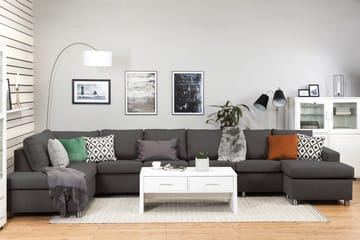 Crazy 6-sits Vänstervänd U-formad XX-Large Soffa med Divan och Schäslong i Tyg - Mörkgrå - Möbler - Vardagsrum - Soffor - U-soffor