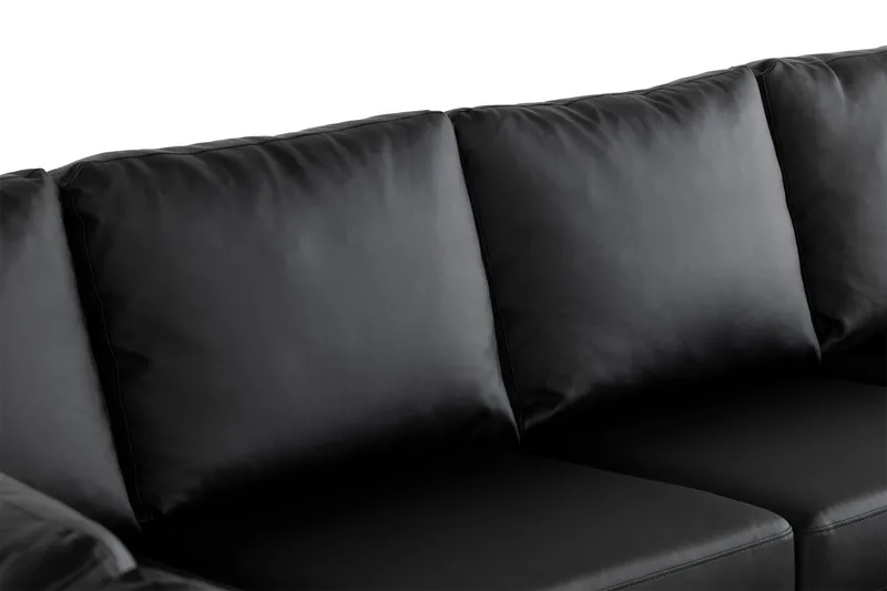 Crazy 7-sits Högervänd U-formad XX-Large Hörnsoffa med divan i Konstläder - Svart - Möbler - Vardagsrum - Soffor - Skinnsoffor