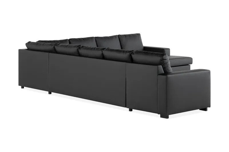 Crazy 7-sits Högervänd U-formad XX-Large Hörnsoffa med divan i Konstläder - Svart - Möbler - Vardagsrum - Soffor - Skinnsoffor