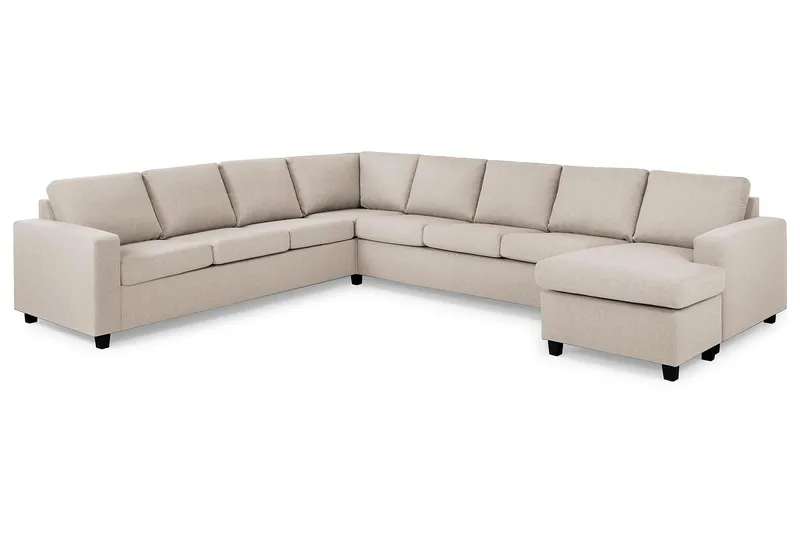 Crazy 7-sits Högervänd U-formad XX-Large Hörnsoffa med divan i Tyg - Beige - Möbler - Vardagsrum - Soffor - Hörnsoffor