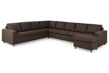 Crazy 7-sits Högervänd U-formad XX-Large Hörnsoffa med divan i Tyg - Brun - Möbler - Vardagsrum - Soffor - Hörnsoffor