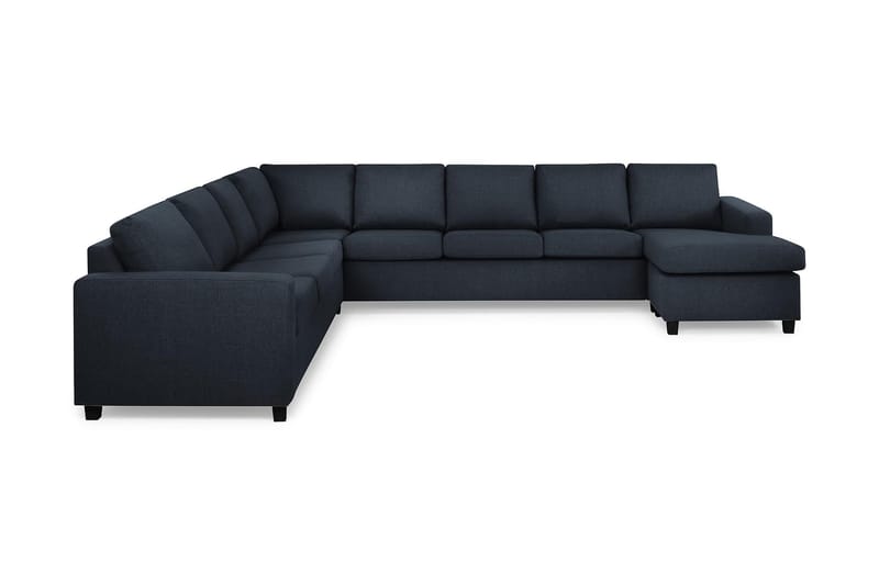 Crazy 7-sits Högervänd U-formad XX-Large Hörnsoffa med divan i Tyg, Mörkblå