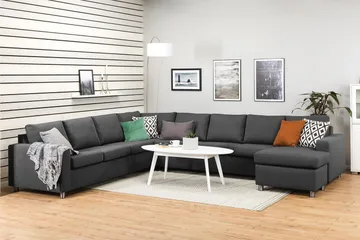 Crazy 7-sits Högervänd U-formad XX-Large Hörnsoffa med divan i Tyg - Mörkgrå - Möbler - Vardagsrum - Soffor - Hörnsoffor