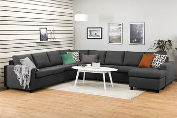 Crazy 7-sits Högervänd U-formad XX-Large Hörnsoffa med divan i Tyg - Mörkgrå - Möbler - Vardagsrum - Soffor - Hörnsoffor
