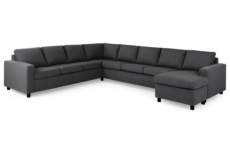 Crazy 7-sits Högervänd U-formad XX-Large Hörnsoffa med divan i Tyg - Mörkgrå - Möbler - Vardagsrum - Soffor - Hörnsoffor