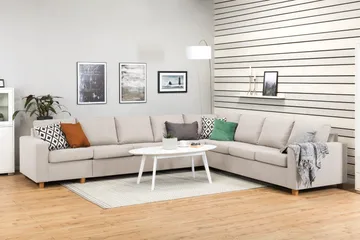Crazy 7-sits Vändbar L-formad XX-Large Hörnsoffa i Tyg - Beige - Möbler - Vardagsrum - Soffor - Hörnsoffor