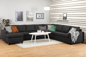 Crazy 7-sits Vändbar U-formad XX-Large Hörnsoffa med divan i Tyg - Antracit - Möbler - Vardagsrum - Soffor - Hörnsoffor