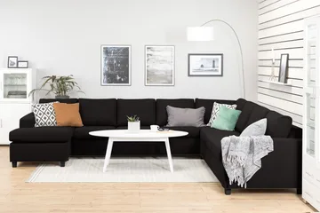 Crazy 7-sits Vändbar U-formad XX-Large Hörnsoffa med divan i Tyg - Antracit - Möbler - Vardagsrum - Soffor - Hörnsoffor
