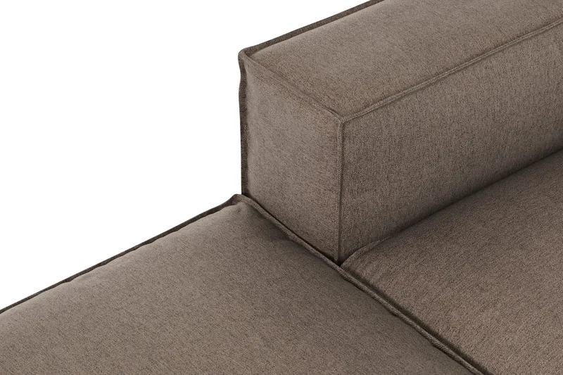 Cubo 3-sits Djup Modulsoffa + Fotpall i Tyg - Grå - Möbler - Vardagsrum - Soffor - Modulsoffor - Komplett modulsoffa