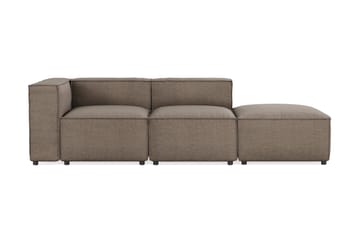 Cubo 3-sits Djup Modulsoffa + Fotpall i Tyg