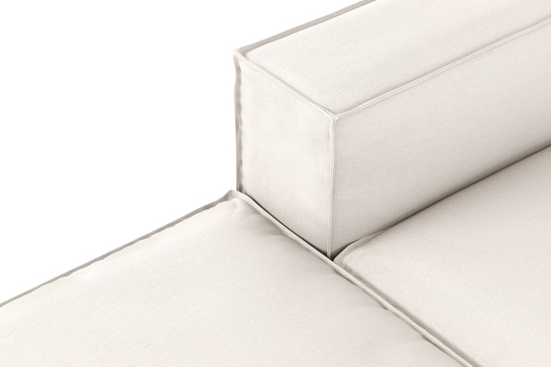 Cubo 3-sits Djup Modulsoffa + Fotpall i Tyg - Vit - Möbler - Vardagsrum - Soffor - Modulsoffor - Komplett modulsoffa