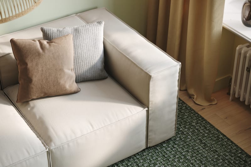 Cubo 3-sits Djup Modulsoffa + Fotpall i Tyg - Vit - Möbler - Vardagsrum - Soffor - 3-sits soffor