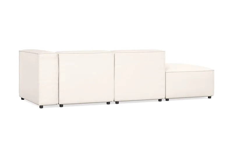 Cubo 3-sits Djup Modulsoffa + Fotpall i Tyg - Vit - Möbler - Vardagsrum - Soffor - Modulsoffor - Komplett modulsoffa